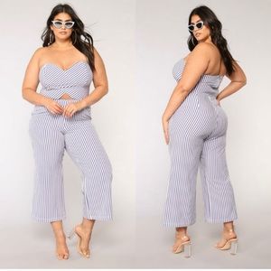 Fashion Nova romper jumpsuit 2XL stripes